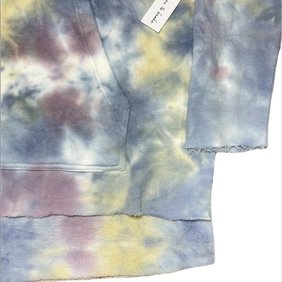 NEW Young Fabulous & Broke Oversized Hoodie Tunic Sweatshirt Blue Tie Dye Small - Picture 10 of 13